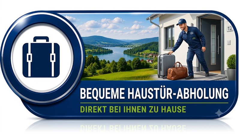 Bequeme Haustür-Abholung von Reisegepäck